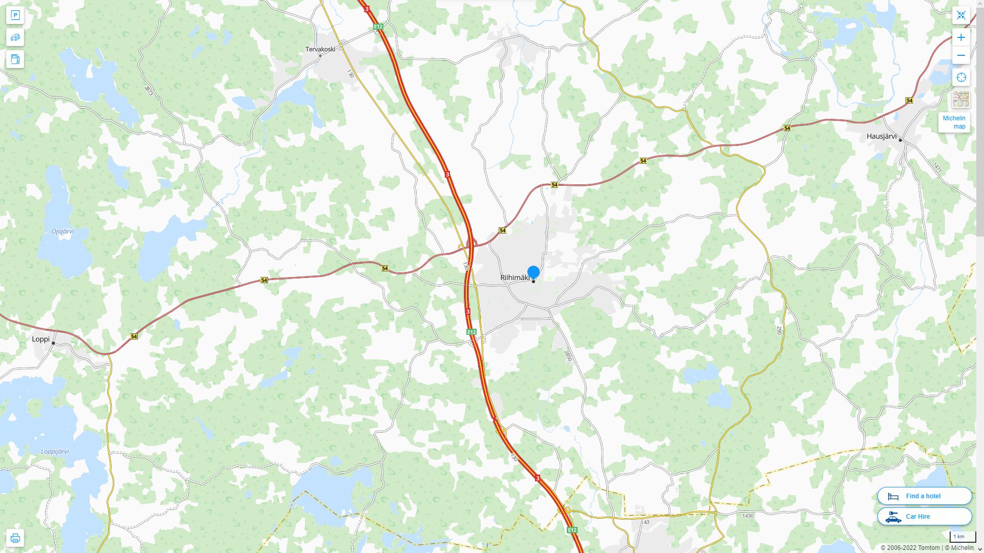 Riihimaki Finlande Autoroute et carte routiere